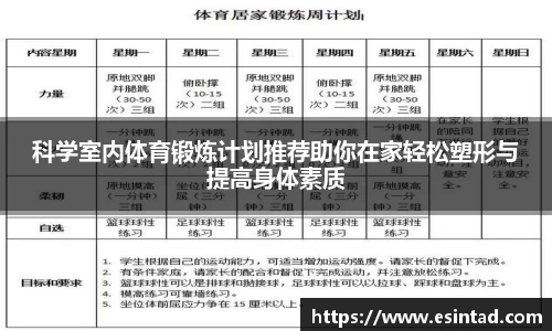 科学室内体育锻炼计划推荐助你在家轻松塑形与提高身体素质